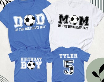 Soccer Birthday Boy Shirt, Matching Family Birthday Tees, Sports Birthday Tee, Custom Soccer Family Shirt, Name and Age Boys Birthday Tshirt