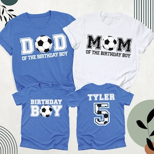 Soccer Birthday Boy Shirt, Matching Family Birthday Tees, Sports Birthday Tee, Custom Soccer Family Shirt, Name and Age Boys Birthday Tshirt