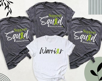 Lymphoma Cancer Support Squad Shirt, Cancer Warrior Tee, Lime Green Ribbon Tshirt, Custom Cancer Team Shirts, Lymphoma Awareness Fight Shirt