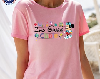 Personalized Hello 2nd Grade Shirt, Back To School Shirt, Hello Second Grade Tshirt, 2nd Grade Teacher Shirt Custom 2nd Day Of School shirt