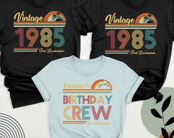 Vintage Womens 40th Birthday Shirt Vintage 1985 Shirts Matching Birthday Crew Tee Shirts,  Birthday Trip Shirt, Retro Birthday Group Outfits