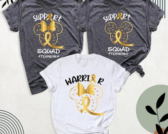 Disney Childhood Cancer Shirt, Gold Ribbon Cancer Shirt, Kids Cancer Shirt, Childhood Cancer Team Shirt Personalized Pediatric Cancer Shirts