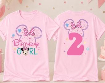 Personalized Disney 2nd Birthday Girl Shirt, Two Disney Minnie Birthday Shirt, Disney Kids Birthday Shirt Custom 2nd Birthday Shirt for Girl