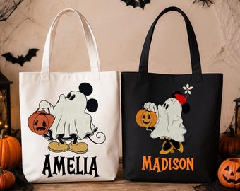 Disney Halloween Bag, Disney trick or treat bags, Halloween goodie bag Custom Halloween candy bag, Halloween Disney Tote Bag, Ghost Tote Bag