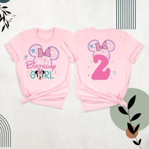 Personalized Disney 2nd Birthday Girl Shirt, Two Disney Minnie Birthday Shirt, Disney Kids Birthday Shirt Custom 2nd Birthday Shirt for Girl