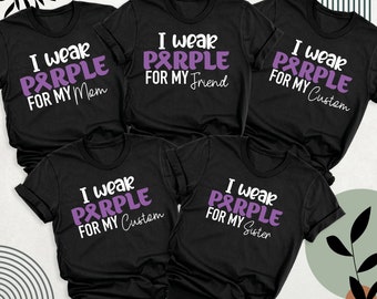 Pancreatic Cancer Shirt, I Wear Purple For My Shirt, Custom Pancreatic Cancer Awareness Shirt, Purple Ribbon Shirt, Team Shirt For Women Men