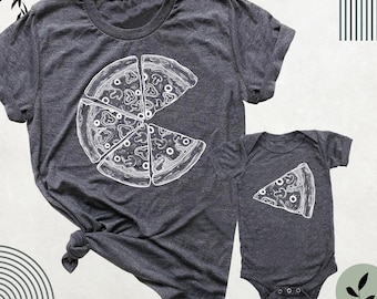 Pizza and Pizza Slice Baby Party Shirts Shirt, Fathers Day Shirt, Mothers Day Shirt, Mama Baby Couple Shirt, Matching Family Tee Pizza Shirt
