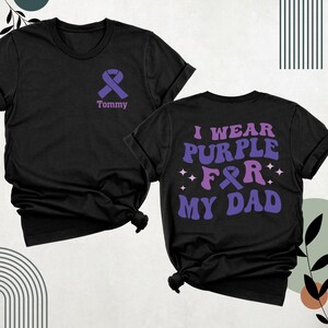 T-shirt cancer du pancréas que je porte pour mon t-shirt violet, chemises marche pour en finir avec la maladie d'Alzheimer, t-shirt sensibilisation au lupus, chemises de l'équipe de soutien du ruban violet