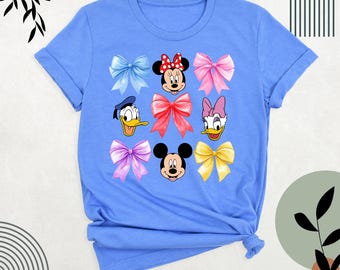 Disney Bow Mickey Friends Shirt Minnie Bow Coquette Tee, Womens Disneyworld T-shirt, Disney Coquette Shirt, Trendy Girls Disneyland Shirt
