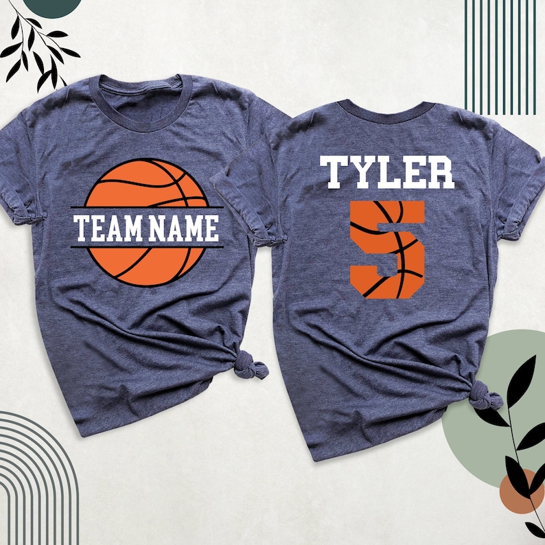 Personalized Basketball Shirt Team Name Tshirt, Basketball Back Number Tee, Basketball Mom Shirt, School Basketball Outfits, Game Day Shirts