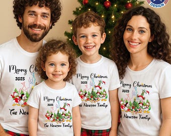 Christmas Disney Merry 2025 Family Shirt Matching Party Tee, Disneyland Mickey and Friends Christmas Shirt, Custom Family Christmas Tshirt