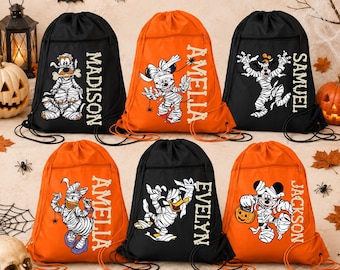 Disney Halloween Bag, Disney trick or treat bag, Halloween Back bag, Custom Halloween Ghost Bag Halloween Minnie Mummy bag, Mickey Mummy Bag