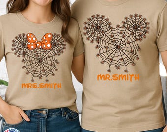 Halloween Disney Couple Matching Shirts Mickey Minnie Tee Shirt, Spooky His and Hers Halloween Shirt, Halloween Disneyland Mr and Mrs Shirts