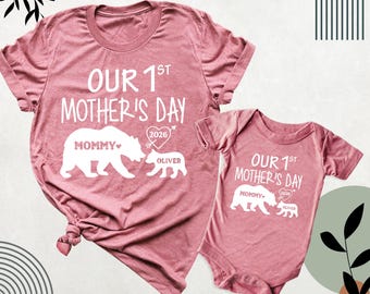 Our First Mothers Day Shirt Mommy and Me Shirts, 1st mothers day Shirt, mama and mini shirt mother daughter shirts matching mother's day Tee