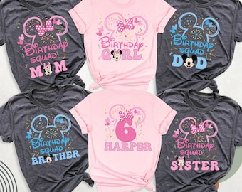 Minnie Mouse Birthday Shirt Custom Disney Birthday Girl Shirt, Matching Birthday Disney Shirt, Disneyland Birthday Squad Minnie bday Outfit
