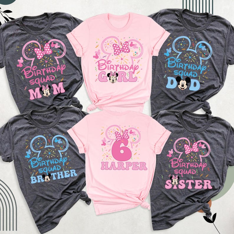Minnie Mouse Birthday Shirt Custom Disney Birthday Girl Shirt, Matching Birthday Disney Shirt, Disneyland Birthday Squad Minnie bday Outfit image 1