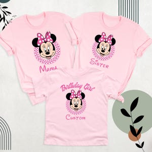 Disney Minnie Mouse Birthday Girl Custom Shirt Tee, Gift For Kids Disney Kid Shirt, Matching Minnie Crew Tshirt, Disney Birthday Girl Shirt