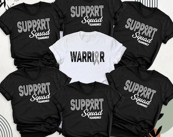 Brain Cancer Shirt, Brain Tumor Awareness Shirt, Brain Cancer Team Shirt, Brain Cancer  Gift, Gray Ribbon Shirt, Custom Brain Cancer Shirt