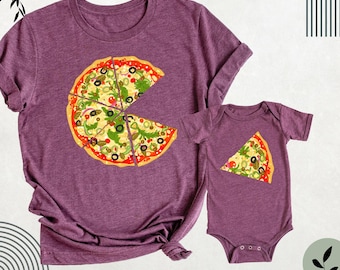 Pizza and Pizza Slice Baby Party Shirts Shirt, Mothers Day Fathers Day Shirt Tee, Pizza TShirt, Dad Baby Couple Shirt, Matching Family Tee
