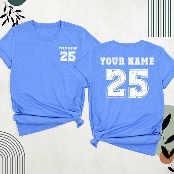 Name and Number Custom Sports Shirt, Game Day Tshirt, Sport Team Shirts, Team Name Shirt on Front, Family Baseball Basketball Football Shirt