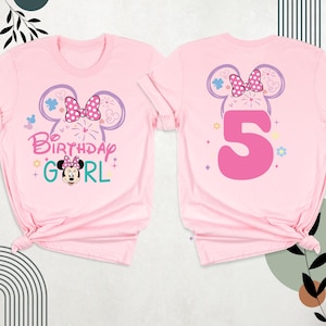 Personalized Disney 5th Birthday Girl Shirt, Fifth Disney Birthday Shirt, Disney Kids Birthday Shirt, Minnie Birthday Shirt  Birthday Tee