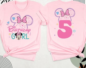 Personalized Disney 5th Birthday Girl Shirt, Fifth Disney Birthday Shirt, Disney Kids Birthday Shirt, Minnie Birthday Shirt  Birthday Tee