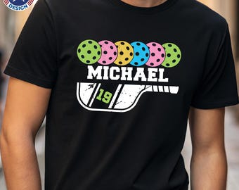 Custom Pickleball Shirt, Personalized Pickle Ball Shirt Name and Number Tee, Pickleball Player Tee, Pickleball Team Shirts Player Gift Shirt