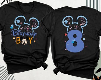 Customized Disney Birthday 8th Boy Shirt, Disney Birthday Tee, Disney Kids Birthday Shirt, Mickey Boy Birthday Shirt  Disneyland Birthday