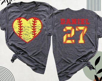 Softball Shirt, Softball Team Shirts, Softball Mom Dad Tshirt, Softball Player Tee, Custom Softball Fan Shirt, Softball Number And Name Tee