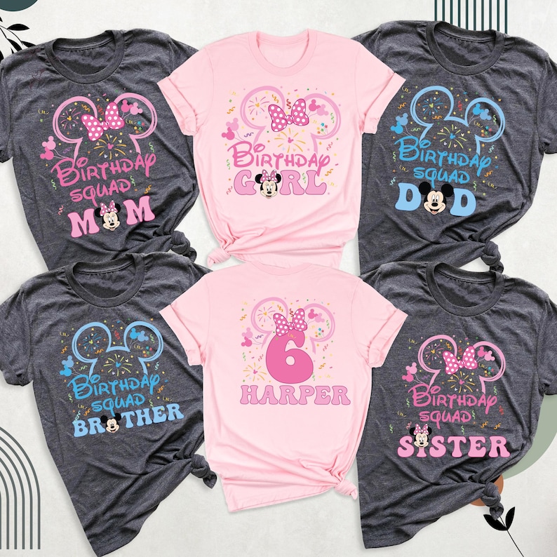 Minnie Mouse Birthday Shirt Custom Disney Birthday Girl Shirt, Matching Birthday Disney Shirt, Disneyland Birthday Squad Minnie bday Outfit image 11