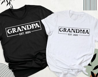 Grandparents Shirts, Custom Grandma And Grandpa Est. Shirt, Pregnancy Announcement Grandparents Shirts, New Grandma Shirt, New Grandpa Shirt
