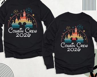 Disney Cousin Crew 2026 Vacation Trip Castle Sweatshirt Hoodie, Disney Cousin Crew Gift, Disneyland Sweater, Matching Disney Long Sleeve