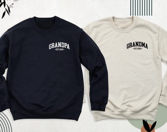 Custom Grandparent Grandpa Mothers Day Gift Sweatshirt, New Grandparent Shirt, Grandparent Pregnancy Announcement Fathers Day Sweatshirt