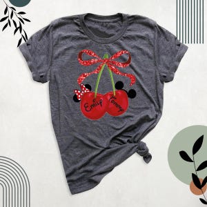 Disney Cherry Mickey Minnie Valentines Shirt Tee, Custom Cherry Disney Bow Shirts, Coquette Cherry Mouse Ears Shirt, Disney Cherry Shirt