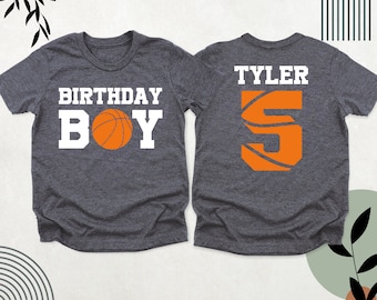 Birthday Boy Basketball Shirt, Custom Basketball Tshirt, Kids Basketball Shirt, Sport Birthday Tee, Personalized Age Name Birthday Boy Shirt