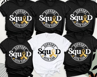 Support Squad Childhood Cancer Shirt, Gold Ribbon Shirt, Custom Childhood Cancer Shirt, Kids Cancer Shirt, Childhood Cancer Awareness Shirt