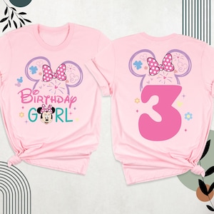 Minnie Mouse Birthday shirt Disney Girl Shirts, Disneyland Kids Birthday Tee, My 3rd Birthday Tshirt, Third Birthday Outfit, Custom Bday Tee