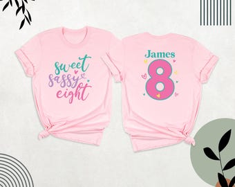 Personalized Birthday Girl Shirt 8 Year Old Girl Birthday, Girls Birthday Shirt, Kids Birthday Shirt, Eight Birthday Shirt, 8th Birthday Tee