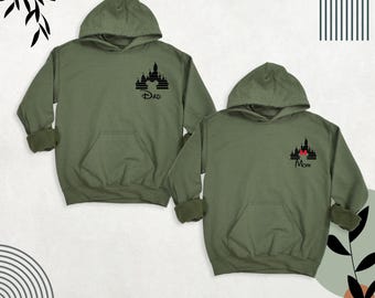 Disney Family Castle Custom Hoodie Sweatshirt, Family Disney Sweater, Disney Trip  Sleeve, Mickey Minnie Sweater, Disney Vacation Sweatshirt