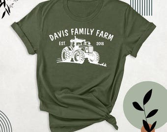 Custom Farm Est Family Matching Tractor Farmer Life Gift Shirt Tee, Farming Shirt Men, Family Name Farm Matching Shirts, Family Farmer Tees