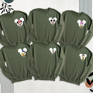 Disney Character Family Sweatshirt Hoodie, Custom Disney Sweater, Disney Matching Sweatshirt, Mickey Minnie Sweatshirt, Disney Family Shirts