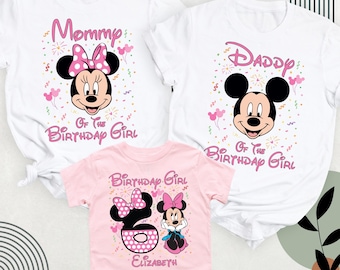 Minnie Mouse Birthday Girl Shirt, Disney Family Birthday Shirts, Disneyland Mommy Daddy Matching Birthday Tees, Personalized Disney Outfit