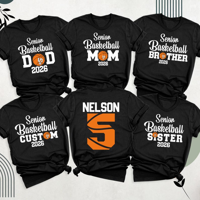 Custom Senior Basketball 2026 Shirt, Basketball Mom Shirt, Basketball Tshirt, Basketball Senior Night, Basketball Tee, Gift Basketball Tees image 1