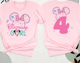 Birthday Minnie Mouse shirt Disney Girl Tshirt, My 4th Birthday Tee, Disneyworld Kids Shirt, Fourth Birthday Outfit, Custom Bday Shirt