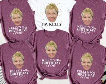 Custom Face Birthday Shirt Photo Name Birthday Matching Shirts, Birthday Crew Tshirt, Personalized Birthday Party Outfit, Birthday Group Tee