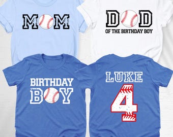 Birthday Boy Baseball Shirt, Age and Name Birthday Tshirt, Custom Baseball Birthday Party Shirts, Sports Birthday Tee, Birthday Gift for Boy