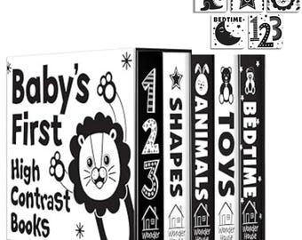 High Contrast Baby Board Books Set: Newborn Visual Development