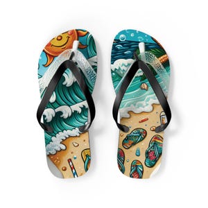 Vibrant Beach Flip Flops: Polyester Suede, Non-Slip Pool Sandals