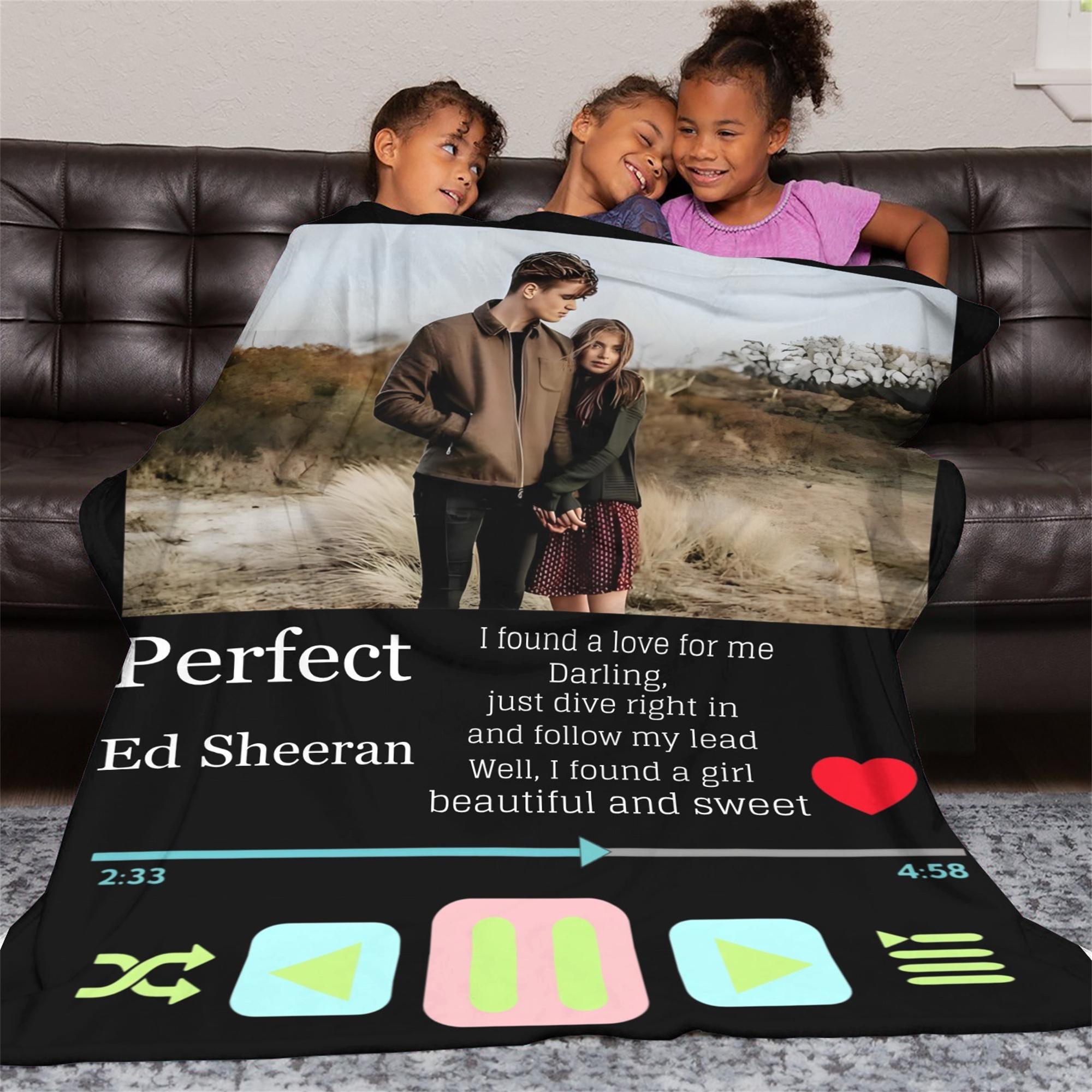 Custom Music Player Blanket | Blanket With a Photo | Photo Blanket With Your Song | Family or Couple Gift