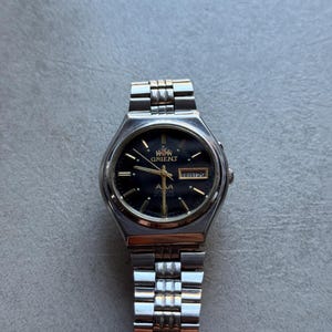 Винтажные автоматические часы Orient 3 Star Crystal 21 Jewel Steel - мужские подарочные часы, подарки.